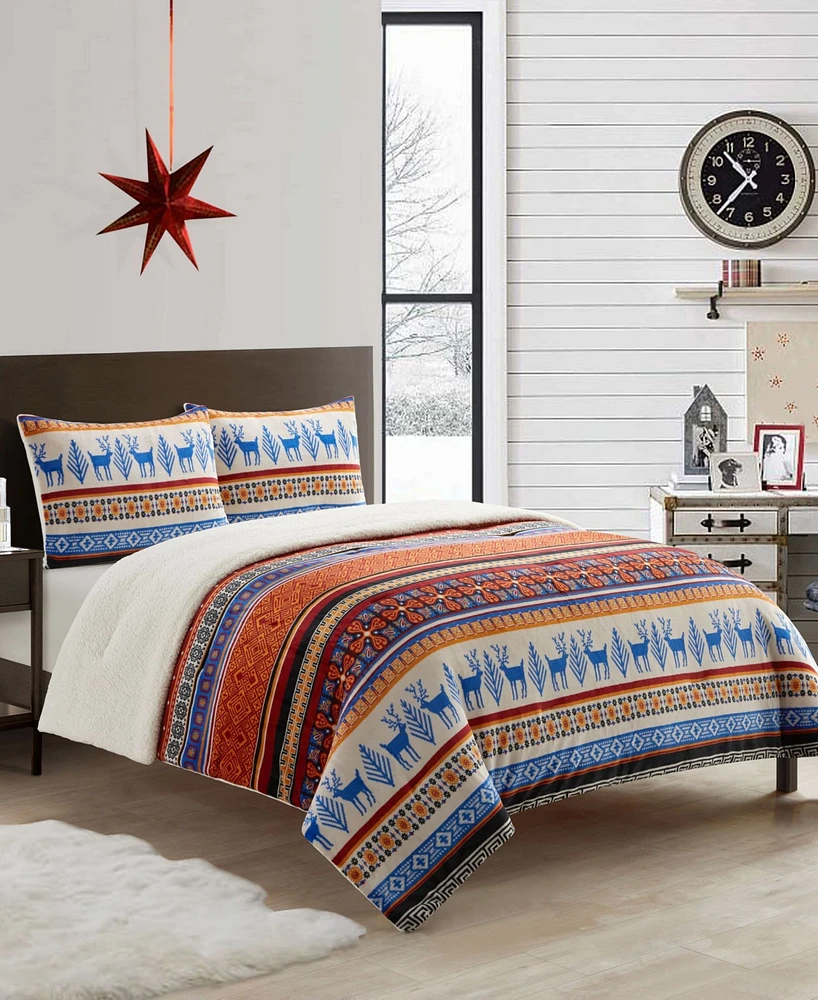 Closeout! Stratford Park Noelle Sherpa 3-Pc. Comforter Set, King