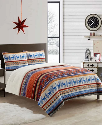 Closeout! Stratford Park Noelle Sherpa 3-Pc. Comforter Set, King