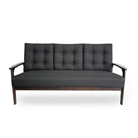 Athena Waffle Stitch Tufted Sofa With Rubberwood Legs