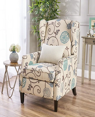 Traditional Wingback Recliner With Studded Border