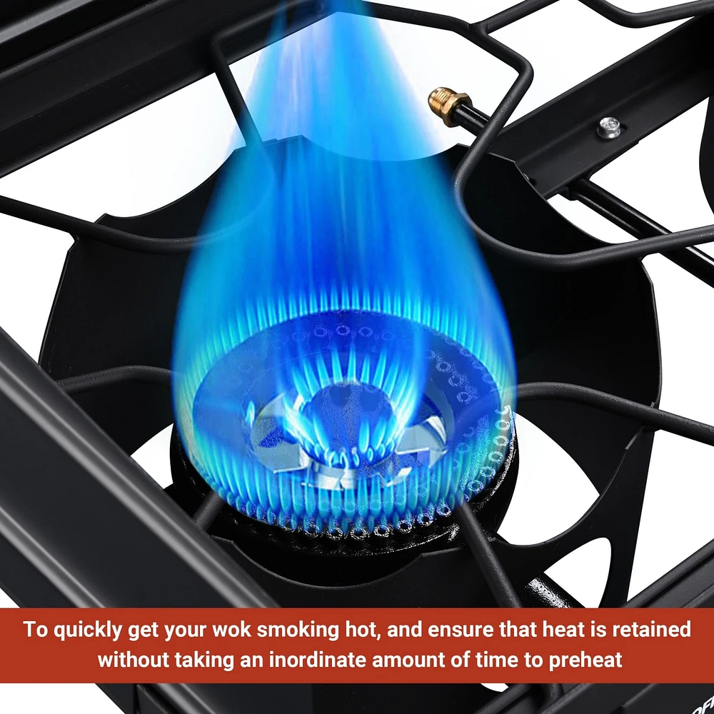 Yescom Propane Camping Stove Double Gas Wok Burner Turkey Fryer Detachable Legs