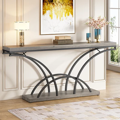 Tribesigns 70.9-Inch Narrow Sofa Table, Extra Long Console Tables for Entryway, Tv Console Behind Couch Table with Stylish Metal Frame for Living Room