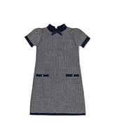 Hope & Henry Toddler Girls Short Sleeve Ruffle Edge Sweater Dress