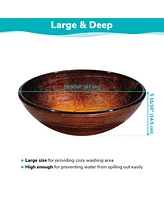 Aquaterior Round Bowl Tempered Glass Vessel Sink with Orb Faucet Mounting Ring
