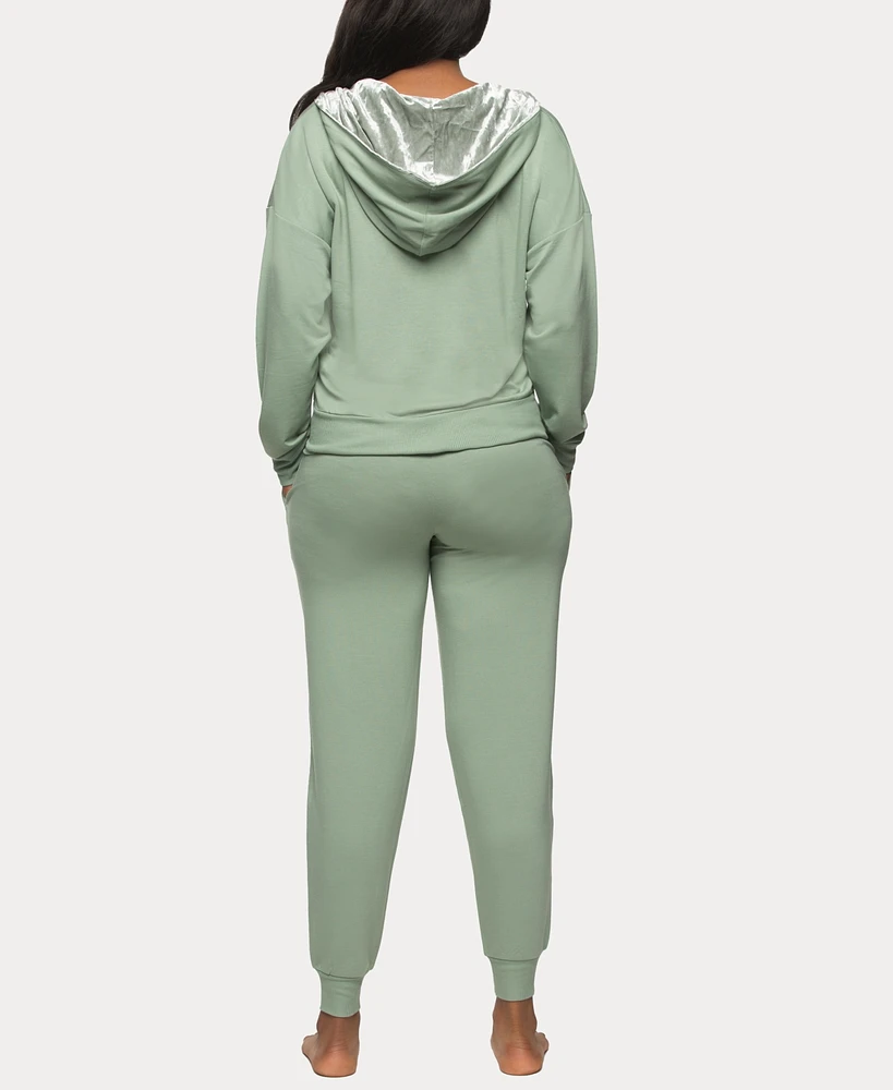 Felina Women's Aria Zip Up Hoodie and Jogger Lounge Set