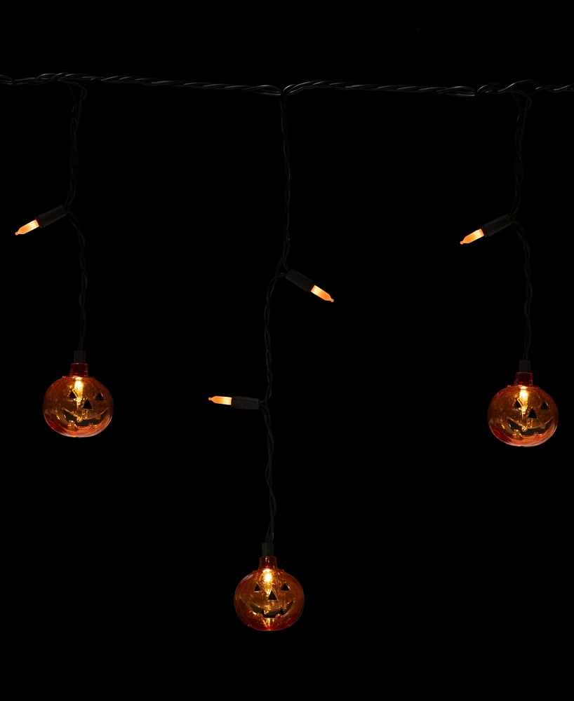 Northlight Lighted Pumpkin Curtain Icicle Lights - 5.25'