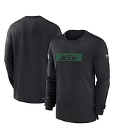 Nike Men's Black New York Jets Sideline Player Performance Long Sleeve T-Shirt