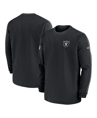 Nike Men's Black Las Vegas Raiders 2024 Sideline Coaches Long Sleeve Top