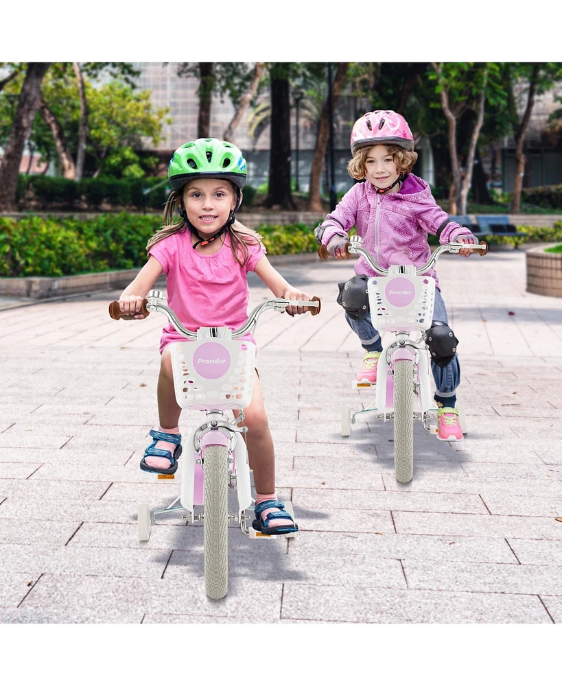 18 Inch Adjustable Kids Bike with 2 Brake System Ages 3-8