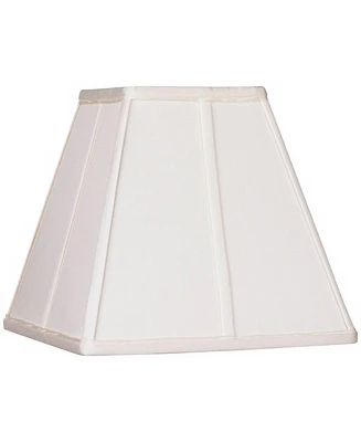 Ivory Classic Small Square Lamp Shade 5.25" Top x 10" Bottom x 9" High x 9" Slant (Spider) Replacement with Harp and Finial - Springcrest