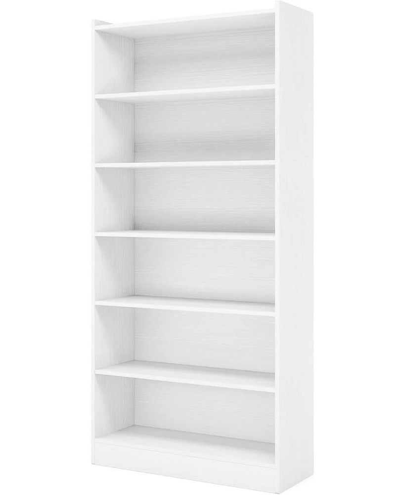 Tribesigns 78-inch Tall Bookcase, Modern 7-Tier White Library Bookshelf with Storage Shelves, Large Open Bookcases Wood Display Shelving Unit for Bedr