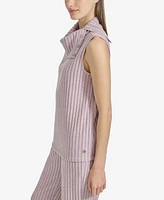 Marc New York Women's Ribbed Funnel-Neck Sleeveless Top