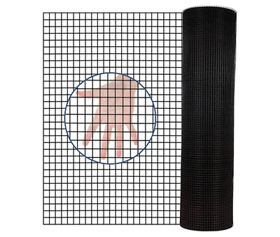 24"x50' Black Vinyl Hardware Cloth, 21 Gauge, 1/4" Mesh