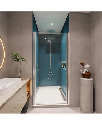 1 3/8" Adjustable Pivot Shower Door with 1/4" Tempered Glass