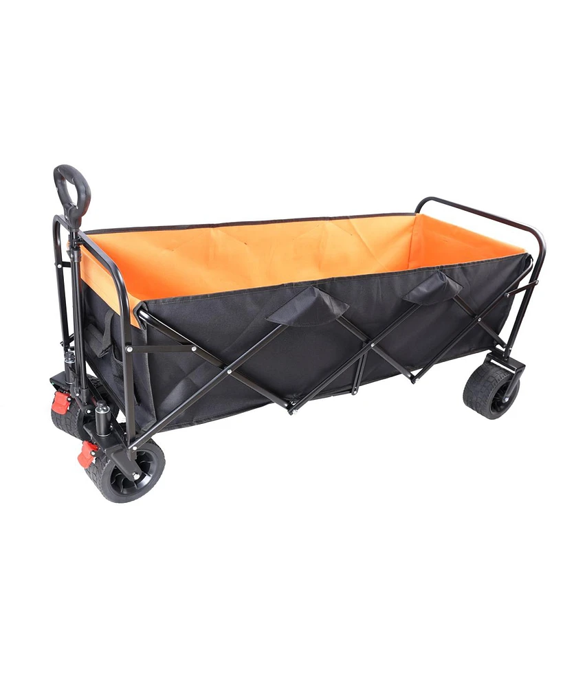 Foldable Xl Beach Cart in Black & Orange