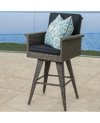 30" Water-Resistant Wicker Barstool