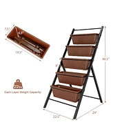 Sugift 5-tier Vertical Garden Planter Box Elevated Raised Bed with 5 Container