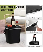 Slickblue 3-in-1 Portable Cooler Bar Table with Bottle Opener and Lift Top Lid for Camping Poolside