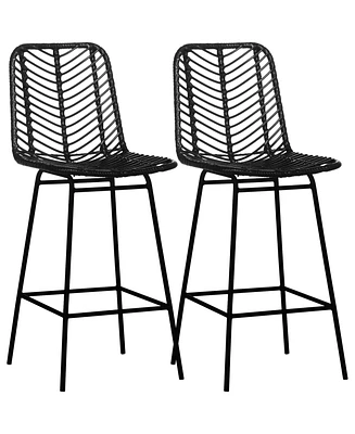 Homcom Modern Rat Bar Stools Set of for Kitchen Seating