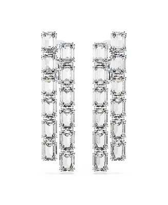 Swarovski Octagon Cut White Rhodium Plated Millenia Clip-On Earrings