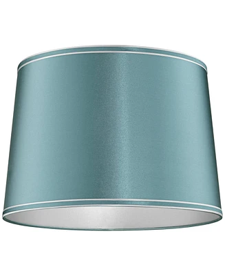 Soft Teal Large Drum Lamp Shade 14" Top x 16" Bottom x 11" High x 11" Slant (Spider) Replacement with Harp - Springcrest