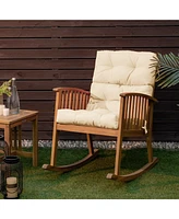 Tufted Patio High Back Chair Cushion with Non-Slip String Ties