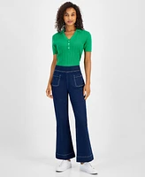 Nautica Jeans Women's High-Rise Pull-On Flare Jeans