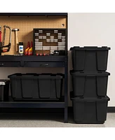 Iris 27Gal/108Qt 4 Pack Large Heavy-Duty Storage Plastic Bin Tote Container with Durable Lid