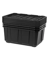 Iris 27Gal/108Qt 4 Pack Large Heavy-Duty Storage Plastic Bin Tote Container with Durable Lid
