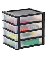 Iris Usa 4-Drawer Desktop Storage Unit, 2 Pack, White