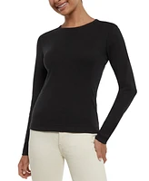 Three Dots Women's Long-Sleeve Crewneck T-Shirt