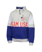 Outerstuff Big Girls Gray/Blue Team Usa Looney Tunes Half-Zip Pullover Top
