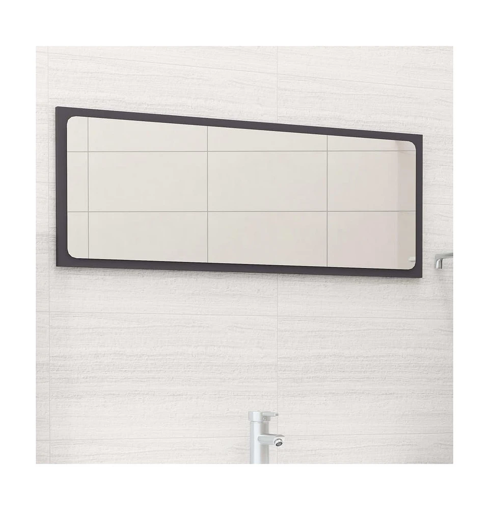 Bathroom Mirror Gray 35.4"x0.6"x14.6" Engineered Wood