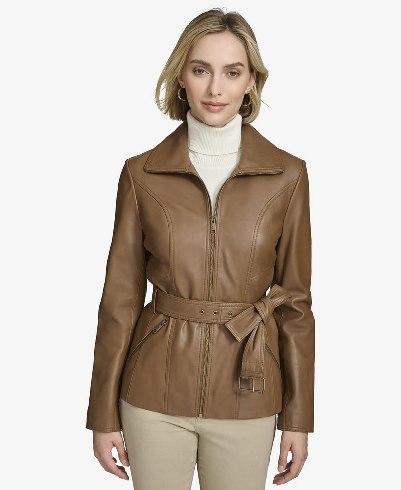 Andrew Marc Women's Tatum Belted Leather Jacket
