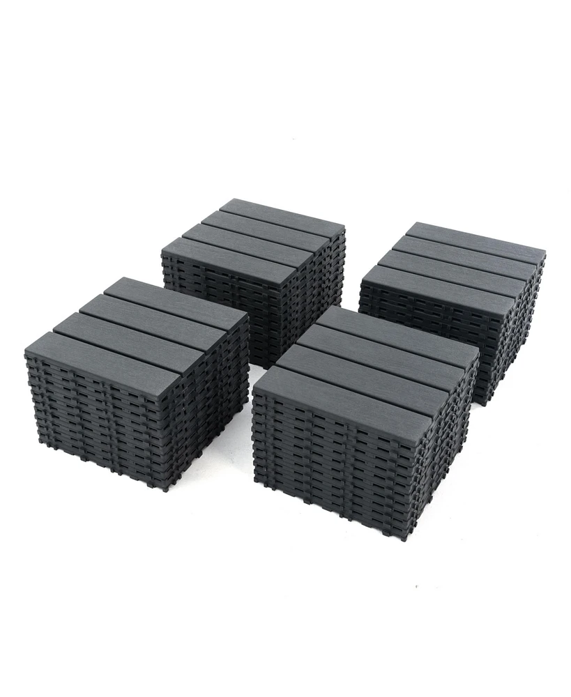 Simplie Fun 44-Pack Interlocking Deck Tiles, 12"x12" Waterproof Outdoor Tiles
