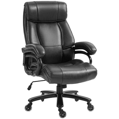 Big and Tall Office Chair, Pu Leather Desk Chair 400lb, Black
