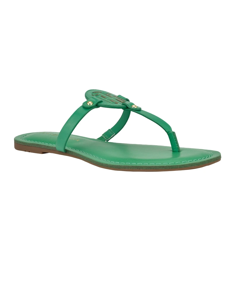 Tommy Hilfiger Women's Litzy Logo T-Strap Flat Sandals