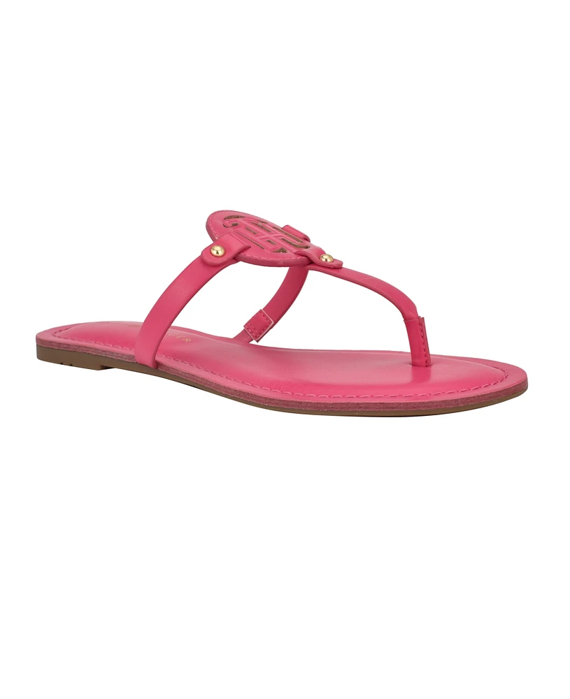 Tommy Hilfiger Women's Litzy Logo T-Strap Flat Sandals