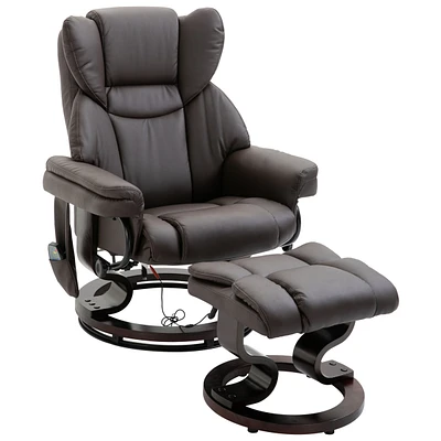 Massage Recliner Chair with Ottoman, 360 Swivel Recliner and Footstool