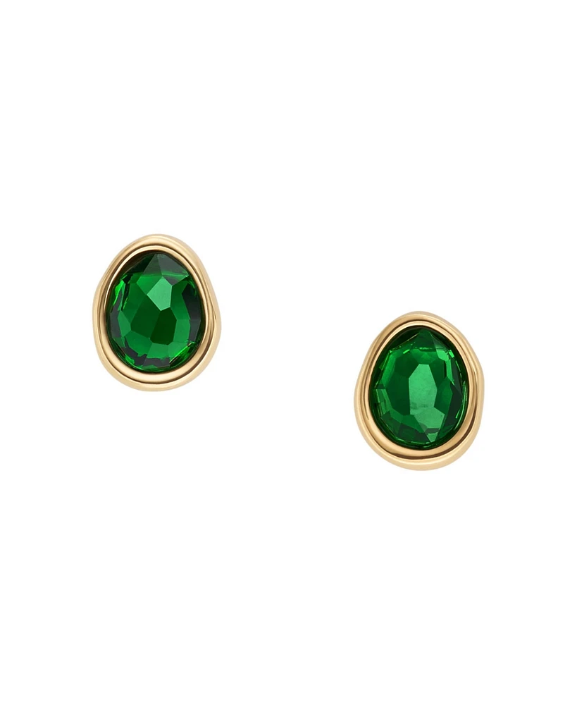 Skagen Women's Sofie Sea Glass Gold Stainless Steel Stud Earrings