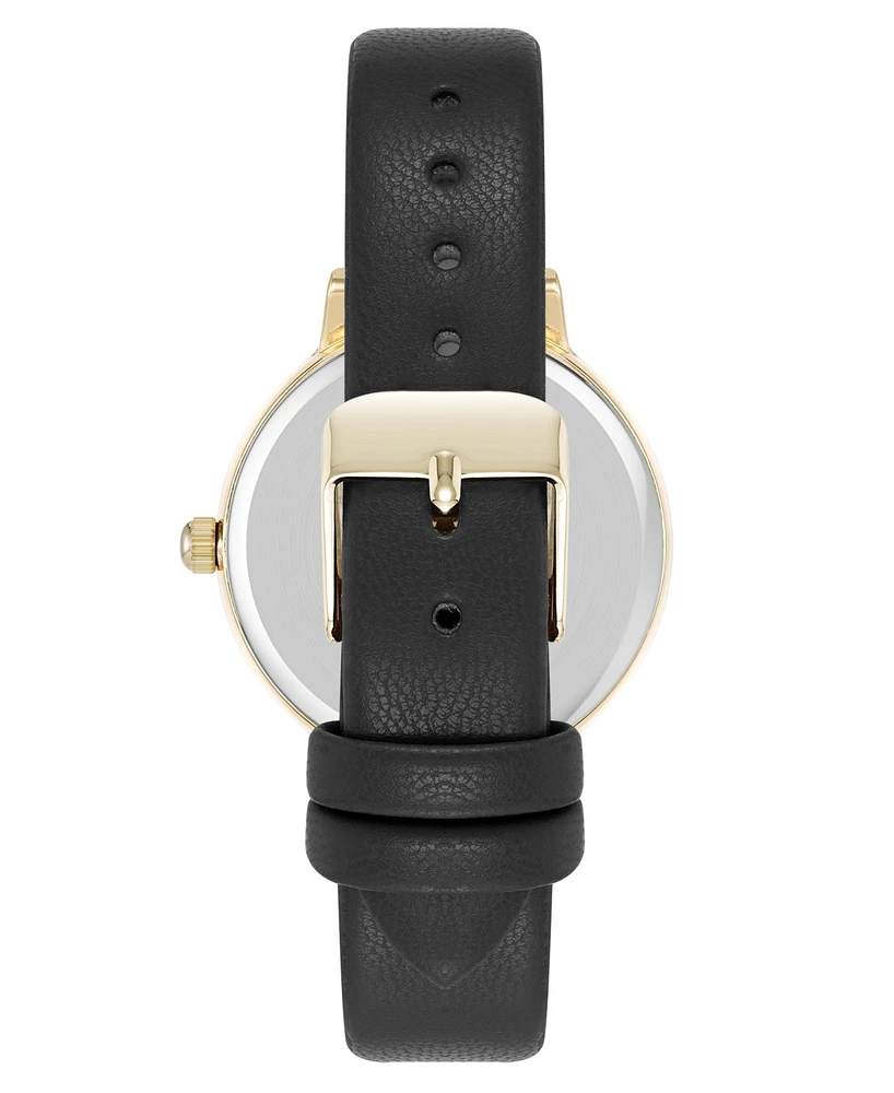 Anne Klein Women's Quartz Easy to Read Leather and Gold-Tone Alloy Metal Watch