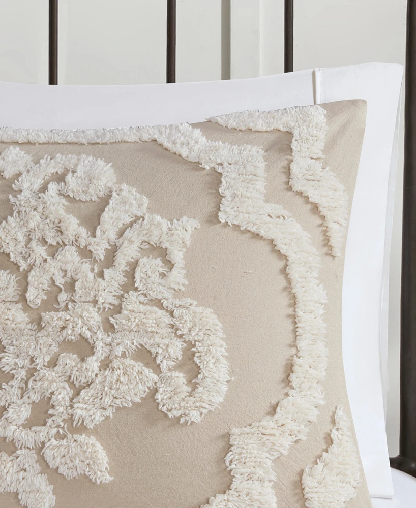 Madison Park Viola Damask Tufted 3-Pc. Duvet Cover Set, Full/Queen