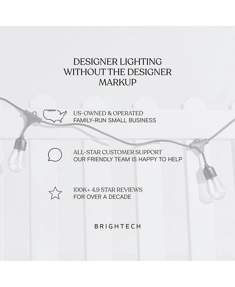 Brightech Ambience Pro 48 ft. Indoor/Outdoor Led Weatherproof 2-Watt String Lights with Soft White Hue