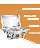 2 Pack 8QT Chafing Dish Buffet Set with Water Pan Stainless Steel Food Warmers for Parties Buffet