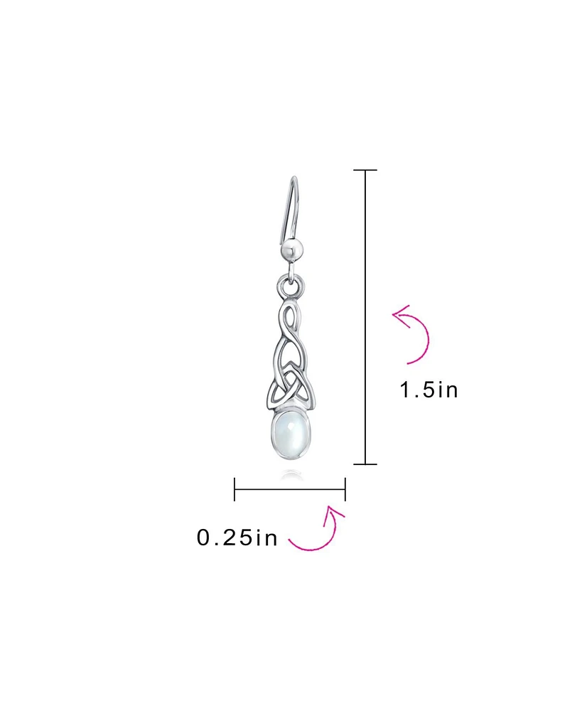 Bling Jewelry Amethyst Moonstone Amber Love Knot Dangle Earrings Celtic Fish Hook Silver