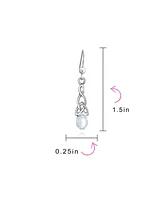 Bling Jewelry Amethyst Moonstone Amber Love Knot Dangle Earrings Celtic Fish Hook Silver