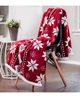 Chanasya Premium Gold Fox Print Fleece Throw Blanket - Cozy and Warm, Cute Design, Super Soft, Plush and Fluffy Sherpa