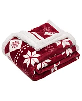 Chanasya Premium Gold Fox Print Fleece Throw Blanket - Cozy and Warm, Cute Design, Super Soft, Plush and Fluffy Sherpa