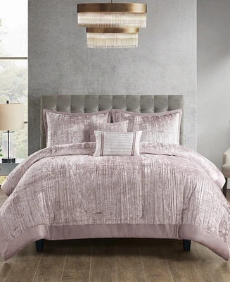 Madison Park Lee Crinkle Velvet 5-Pc. Comforter Set, Full/Queen