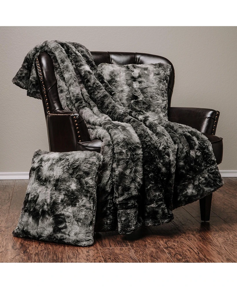 Chanasya Premium Throw Blanket & Pillow Cover - Long Faux Fur Fuzzy Sherpa (50" x 65”) 2 Covers (18" 18”)